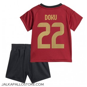 Belgia Jeremy Doku #22 Kotipaita Lapsille EM-Kisat 2024 Lyhythihainen (+ shortsit)
